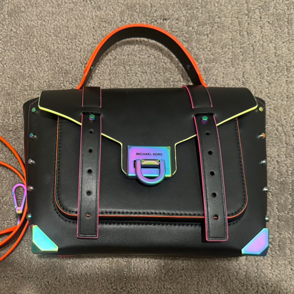 Michael Kors brand new with tags multicolor black bag satchel